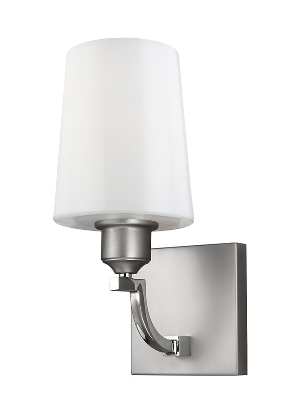 WB1759SN/PN,1 Light Sconce,Satin Nickel / Polished Nickel