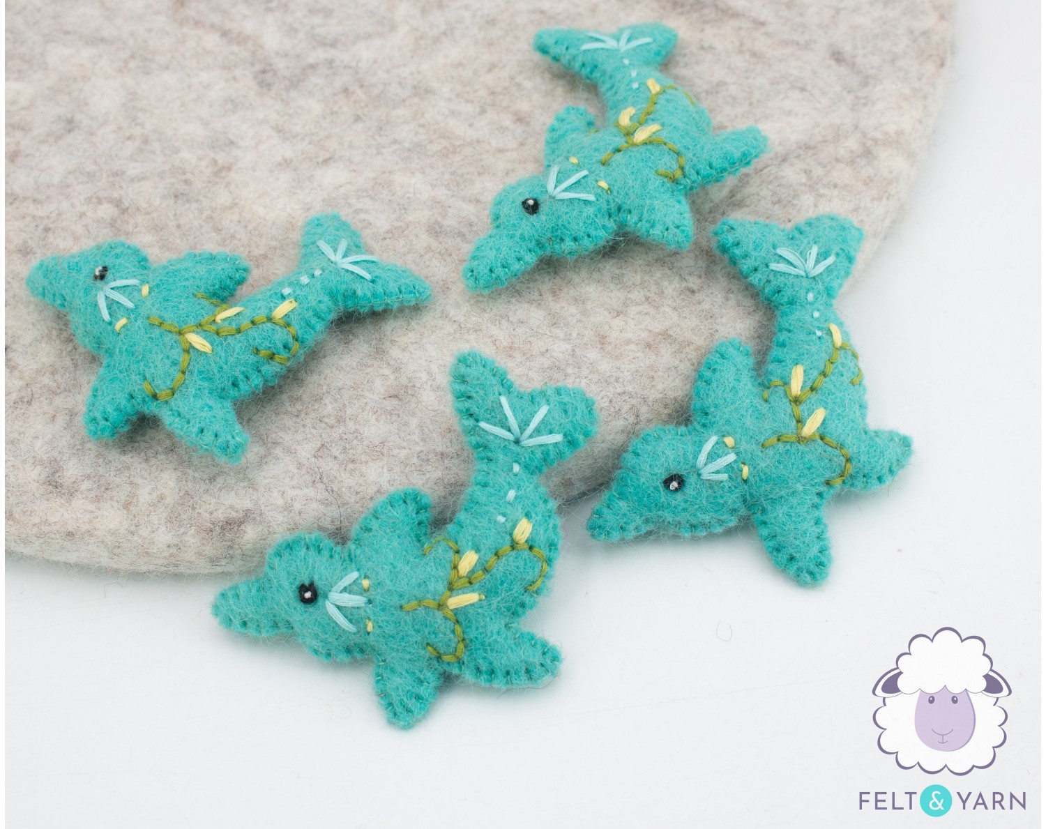 Buy Turquoise Colored Mini Felt Fish Felt & Yarn