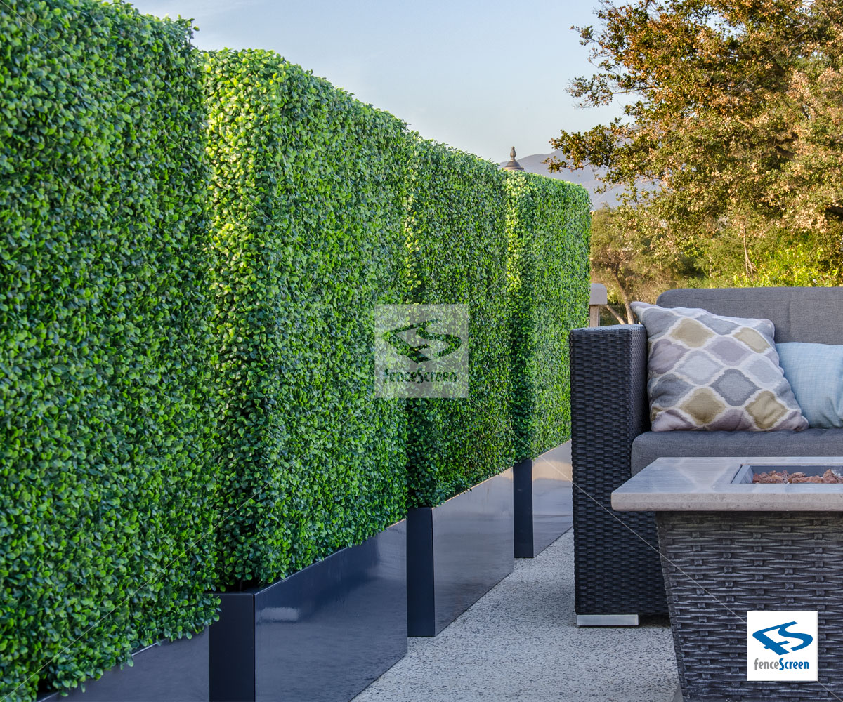 Artificial Boxwood Hedges with Planter Box