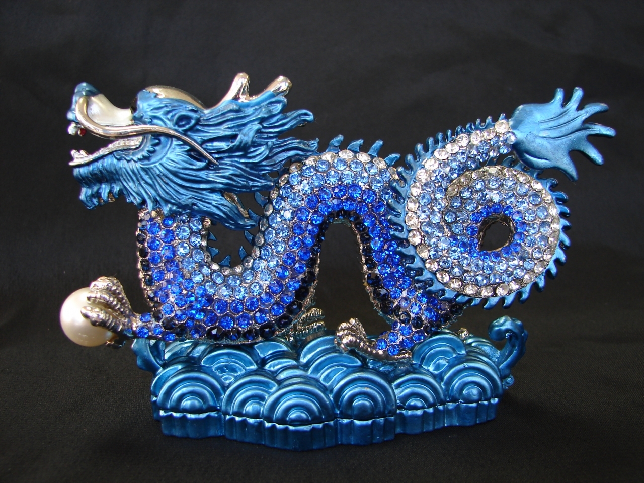 Bejeweled Imperial Blue Water Dragon