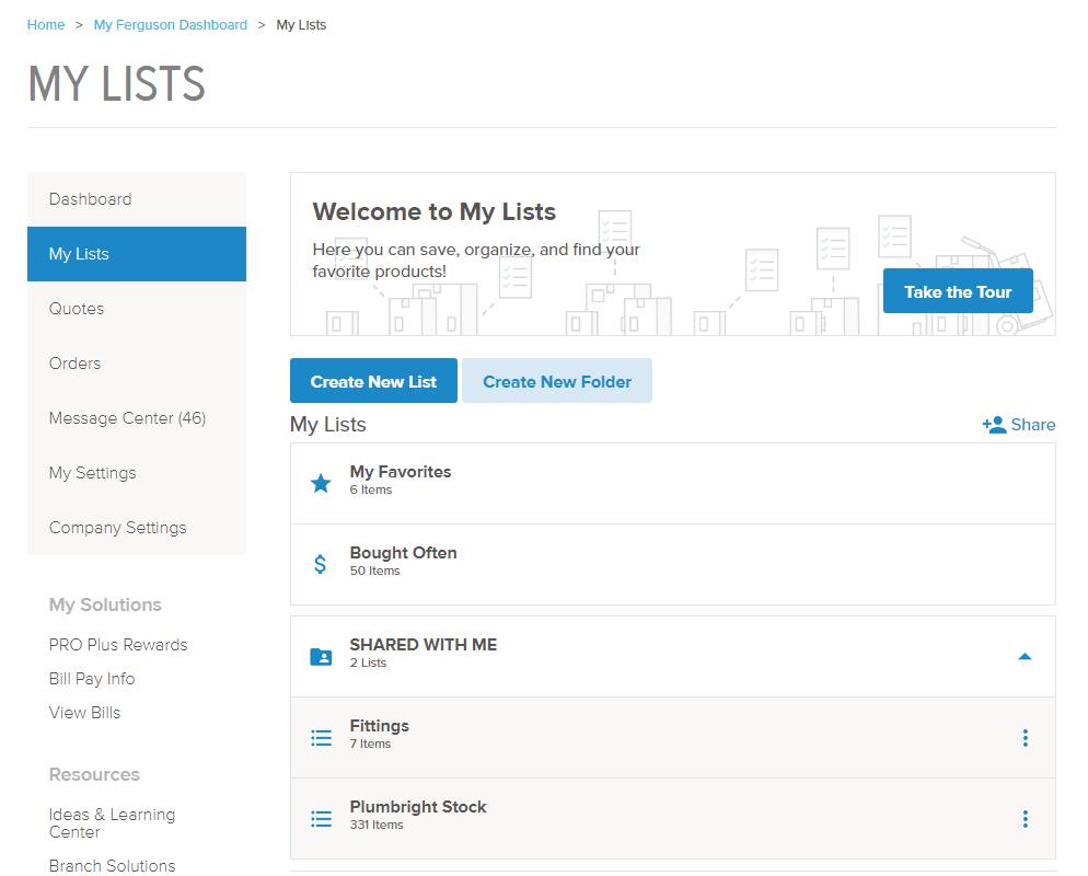 My Lists is a tool that helps you organize your most purchased products