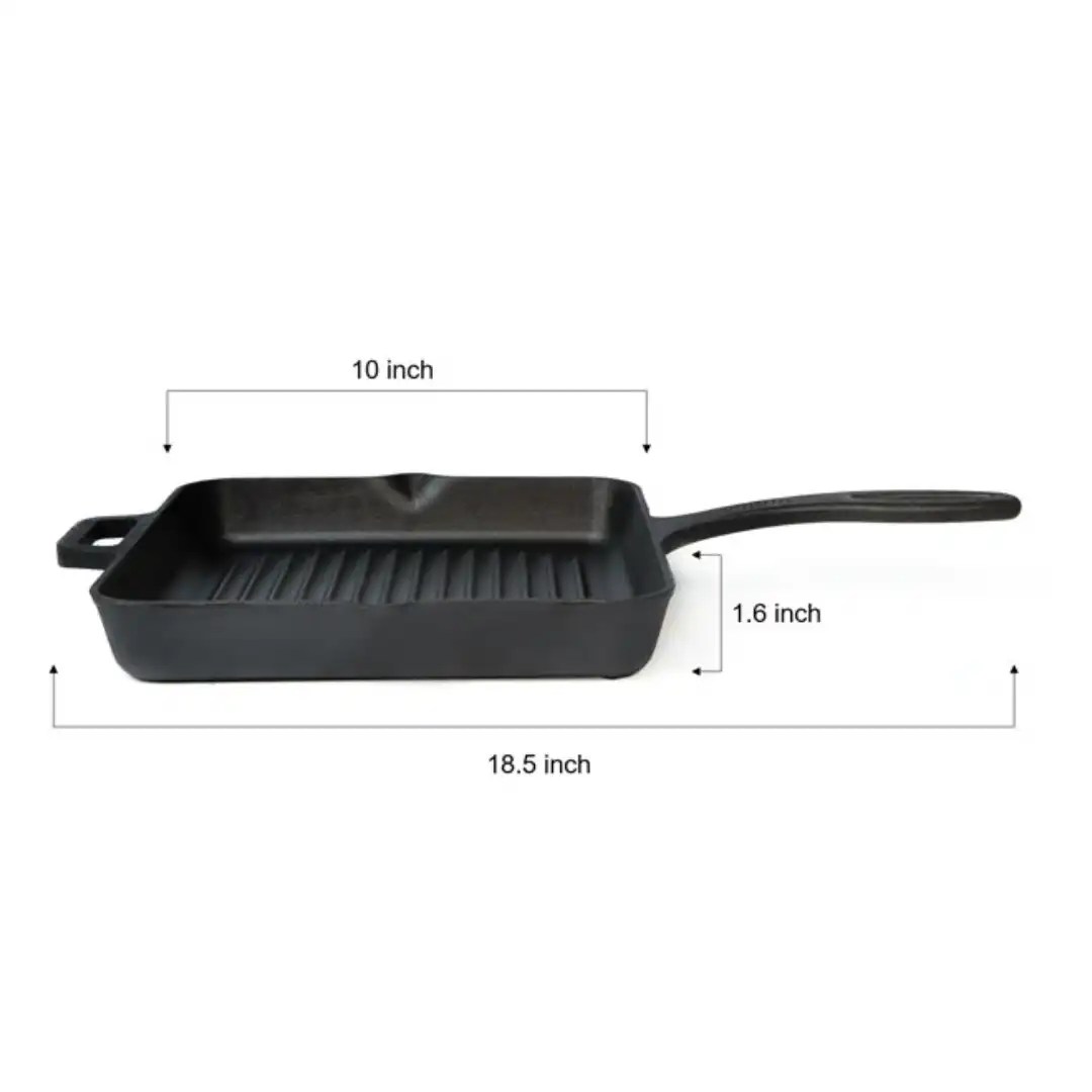 English breakfast combo Seasoned Cast Iron Skillet & Grill Pan