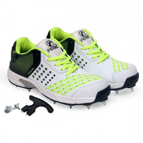 ADF Green Metal Cricket Spikes Shoes Feroc Shoes