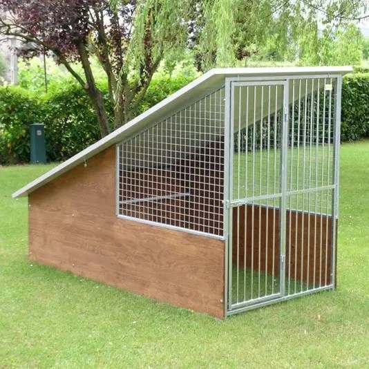Outdoor dog kennel with integrated dog house mod Labrador
