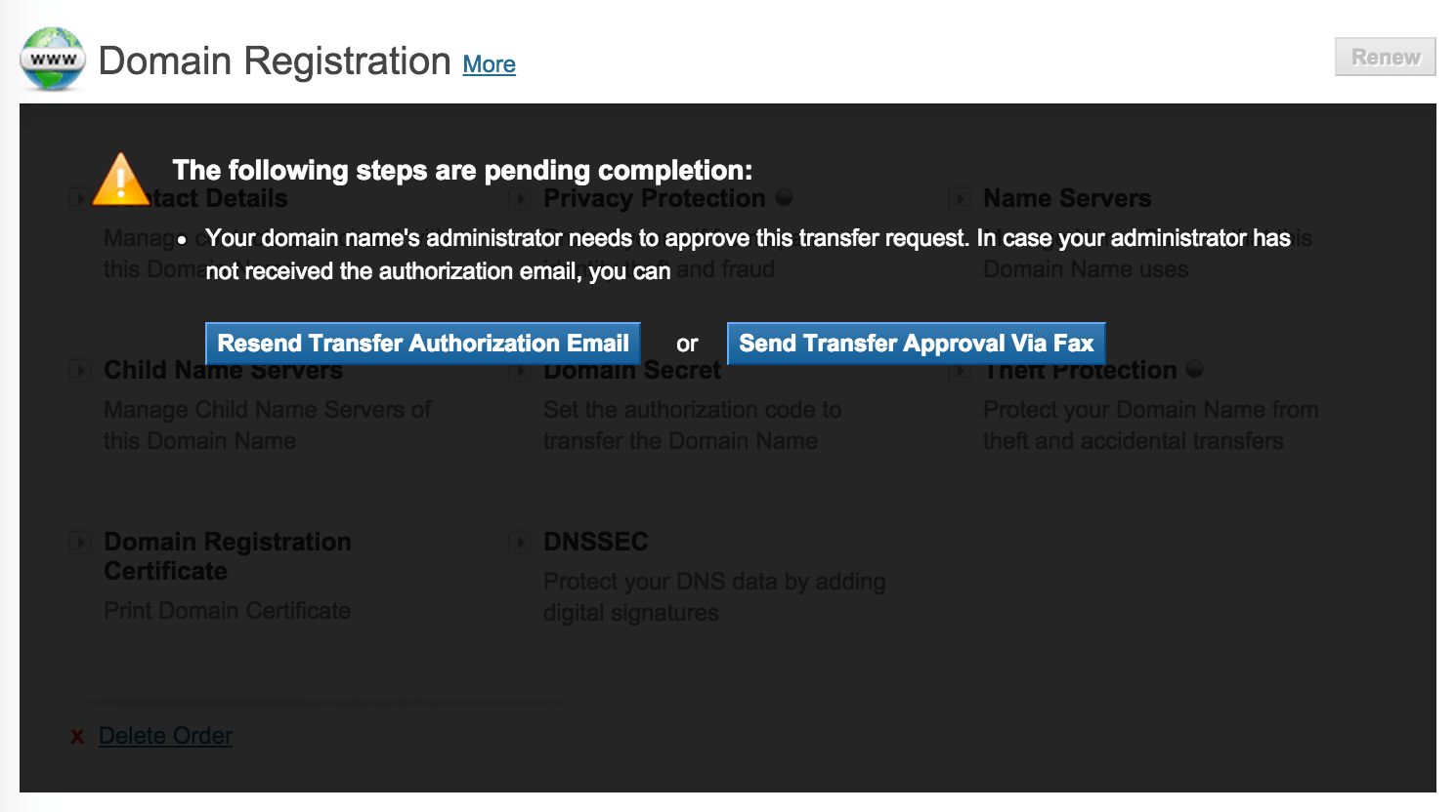Transfer Domain from eNom to Fetch Designs