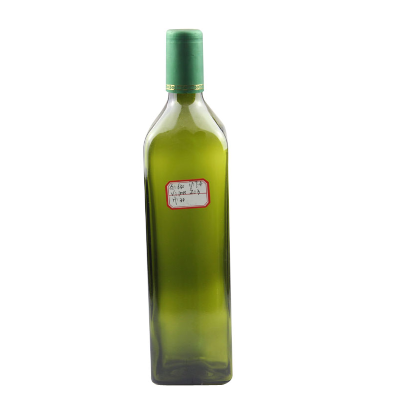 Dark green Rectangle Olive Oil Bottle Wholesale Glass Jar, Glass