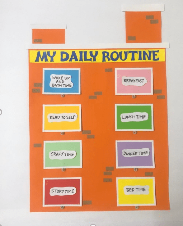 Easy Daily Routine Chart Craft Activity for Kindergarteners Activity