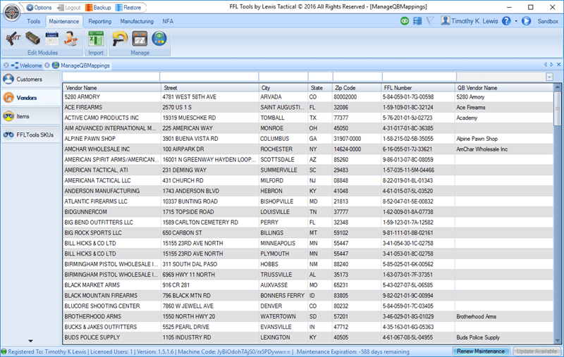 Manage QuickBooks Mappings