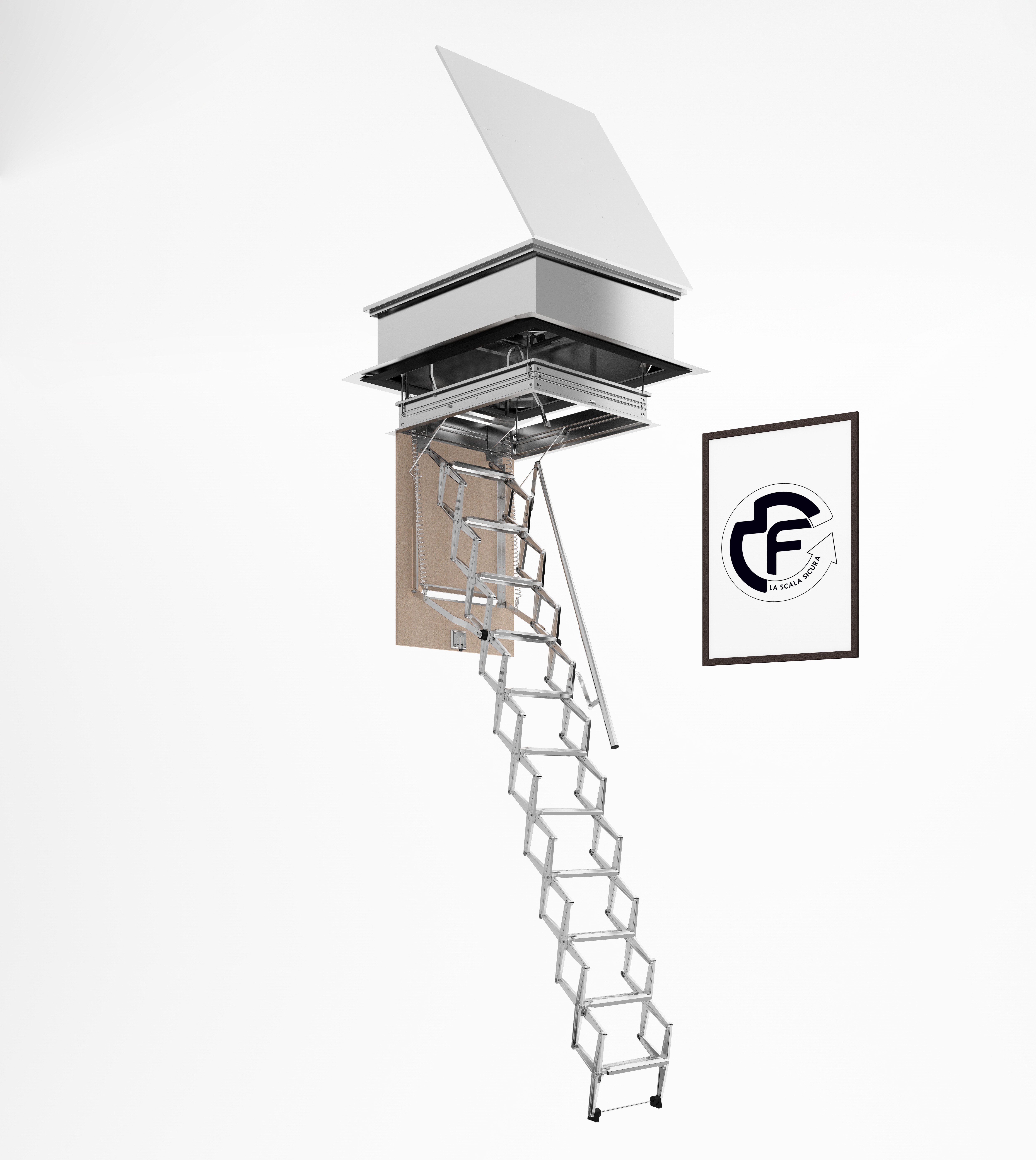 Concertina Terrace Loft Ladder FGM Scale