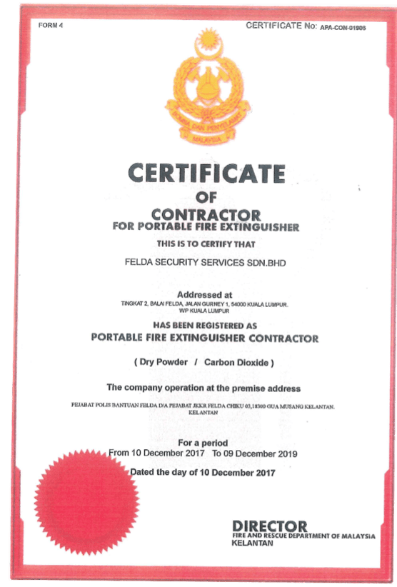 Fire Extinguisher FGV Security Service Sdn Bhd