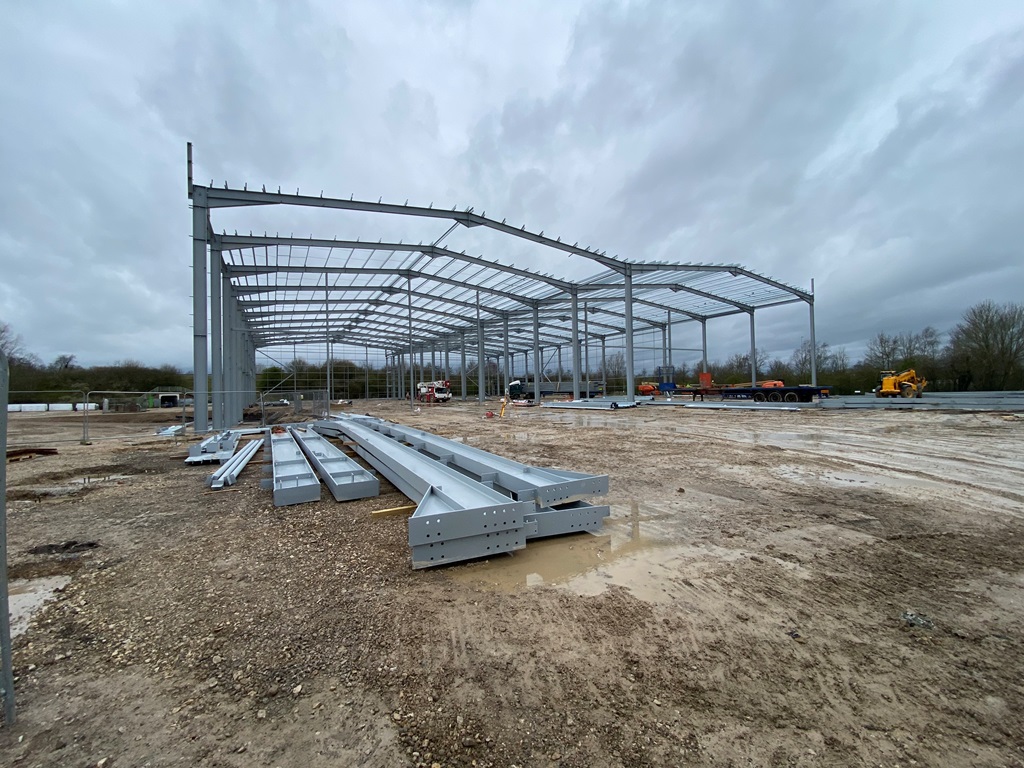 THE STEEL FRAMES ARE UP AT DOVE WAY UTTOXETER, A NEW TWO UNIT