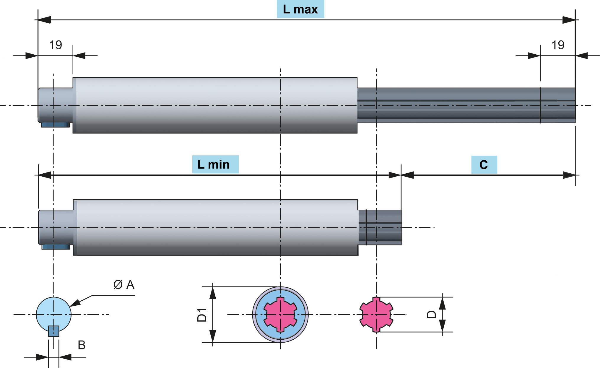 ATS Splined telescopic shaft Connection shafts and universal joints
