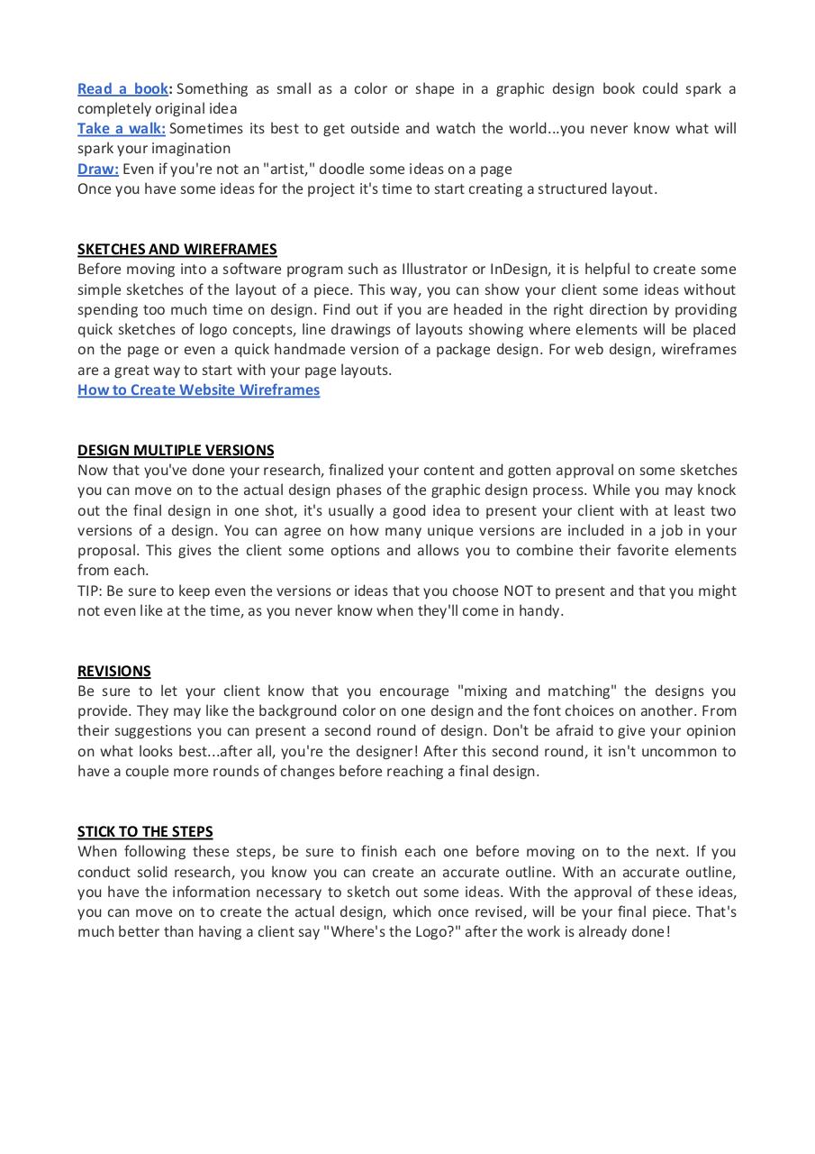 GRAPHIC DESIGN PROCESS STEPS par RoseMarie ENRIQUEZ Fichier PDF