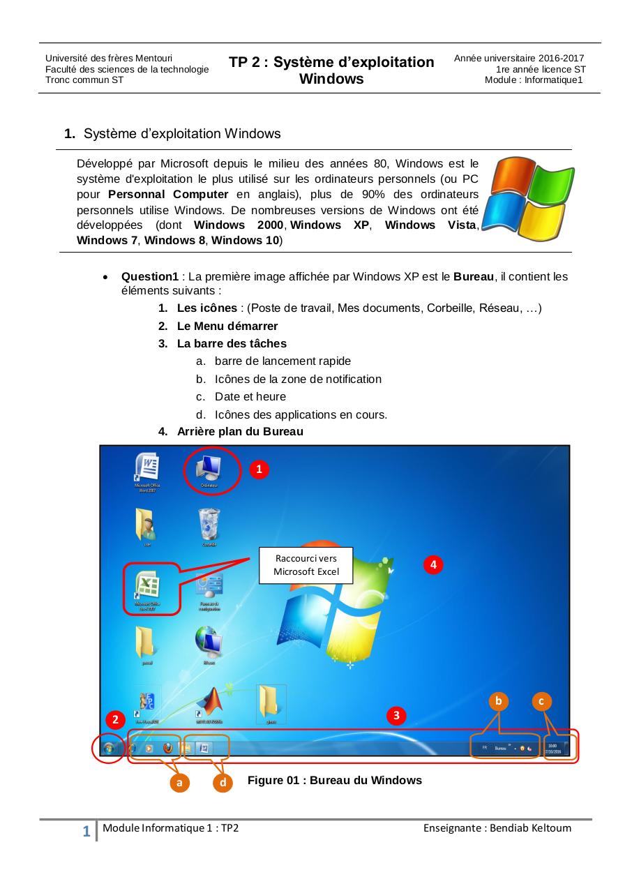 INFORMATIQUE SYSTEME D EXPLOITATION