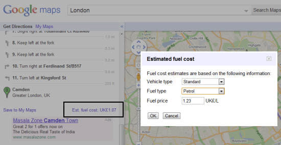 Google Maps Adds Fuel Cost Calculator to Driving Directions in Europe