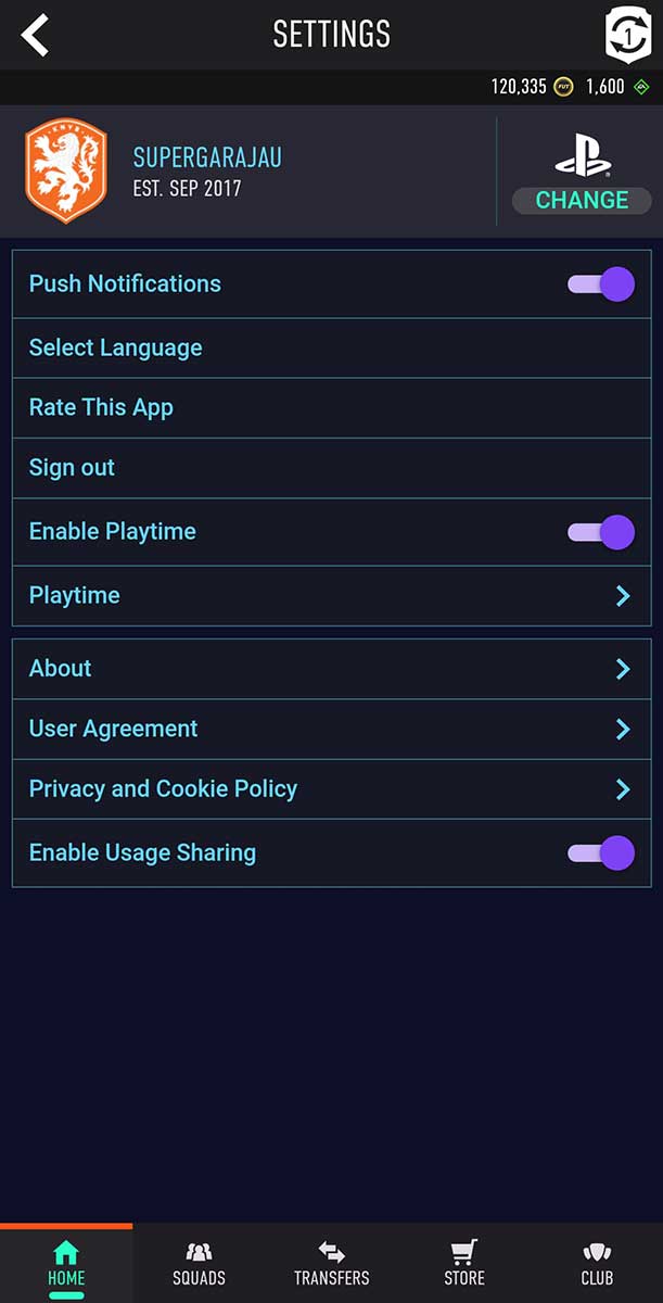 FUT Web App and FIFA Companion App FIFA 23 EA.