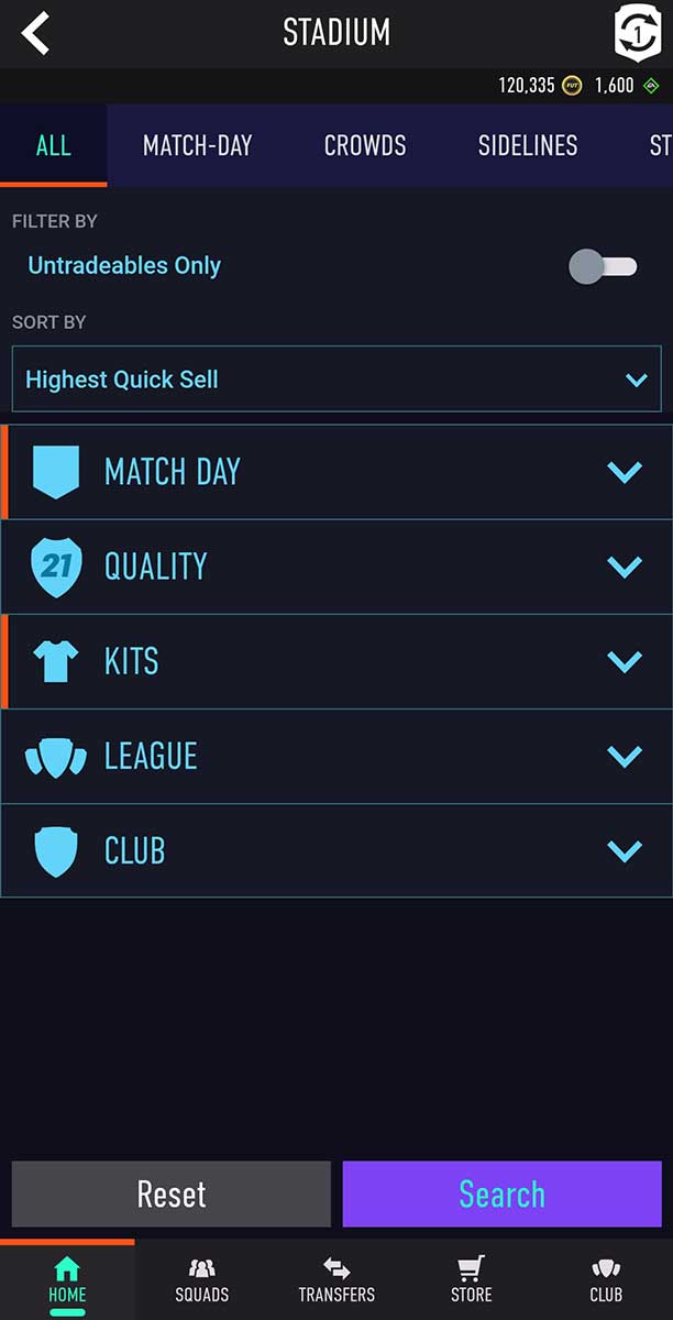 FIFA 22 Quick sell recovery not working on web & companions app