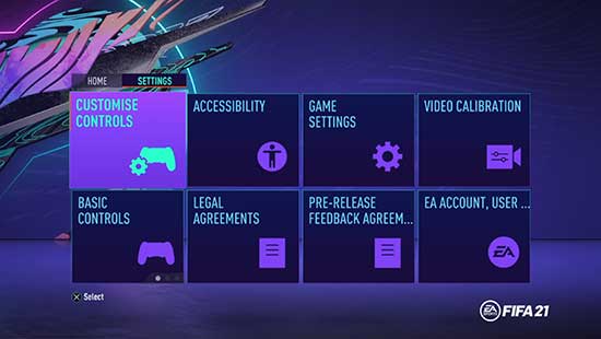 FIFA 21 Controller Settings and Customise Controls
