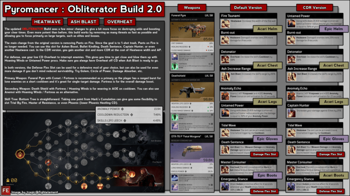 Outriders Pyromancer Obliterator Build Fight Element