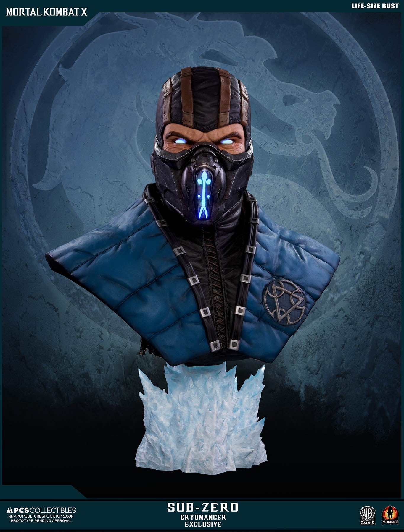 PCS Mortal Kombat X SUBZERO LifeSize Bust