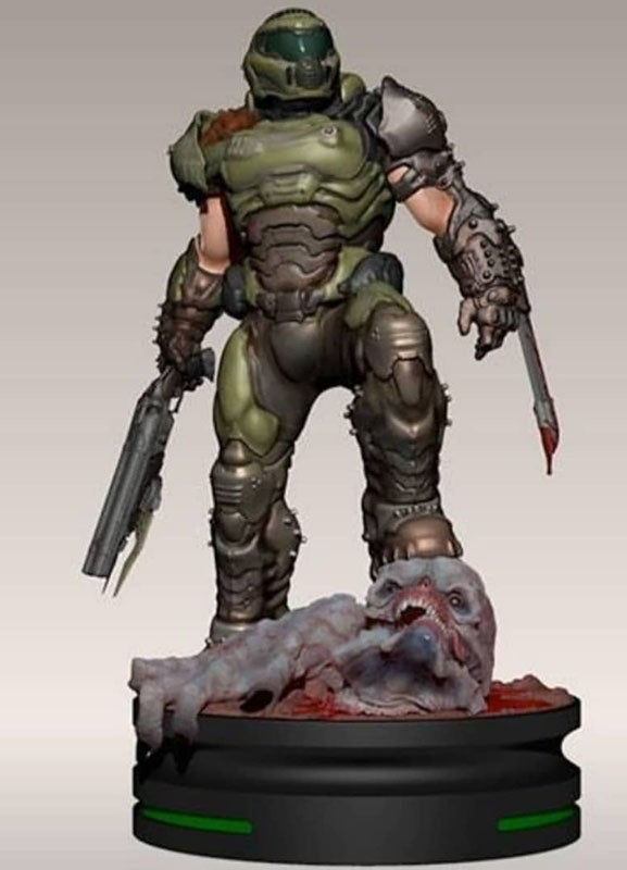 Rip & Tear New DOOM ETERNAL Doom Slayer Modern Icons Statue