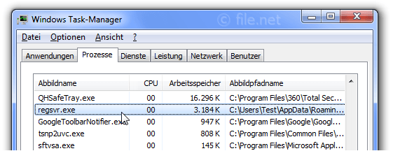 regsvr.exe Windows Prozess Was ist das?