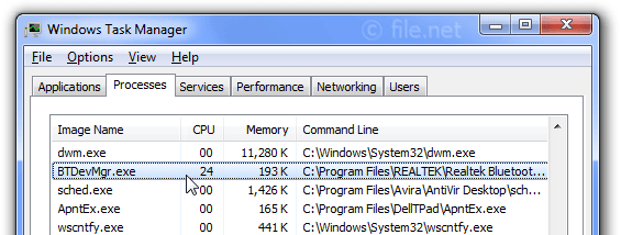 BTDevMgr.exe Windows process What is it?