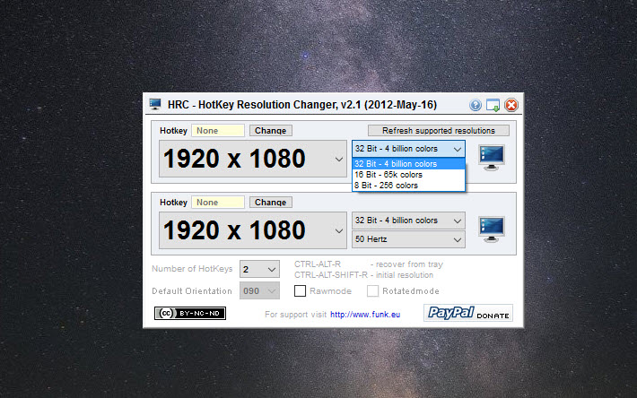 HotKey Resolution Changer 2.1 Free Download for Windows 10, 8 and 7