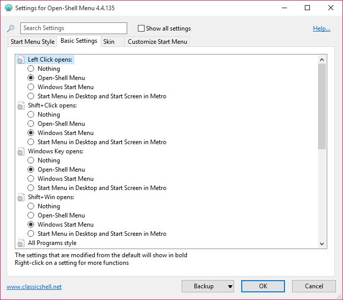 Download Open-Shell (Formerly Classic-Start) 4.4.180 Pre