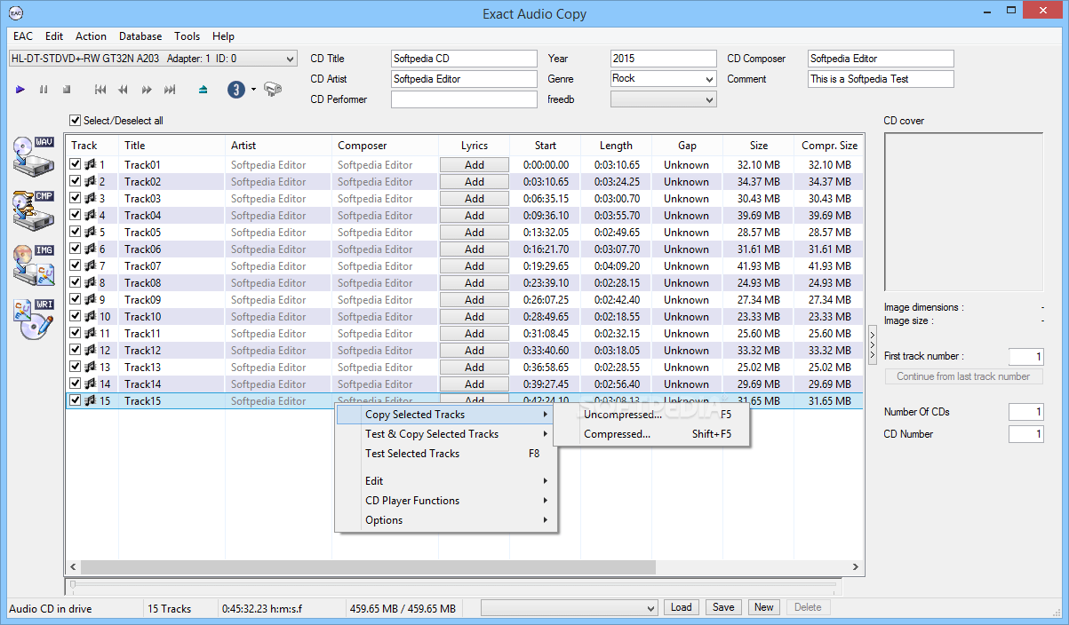 Exact Audio Copy 1.3 Rippers & Converting Software