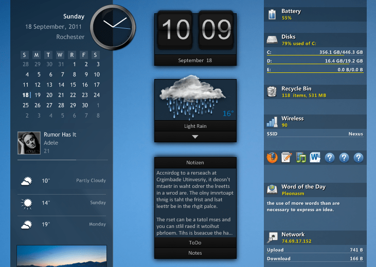 Rainmeter 4.1 Gadgets & Widgets