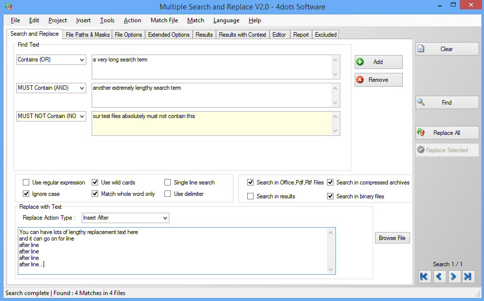 Multiple Search and Replace 2.7 File Management