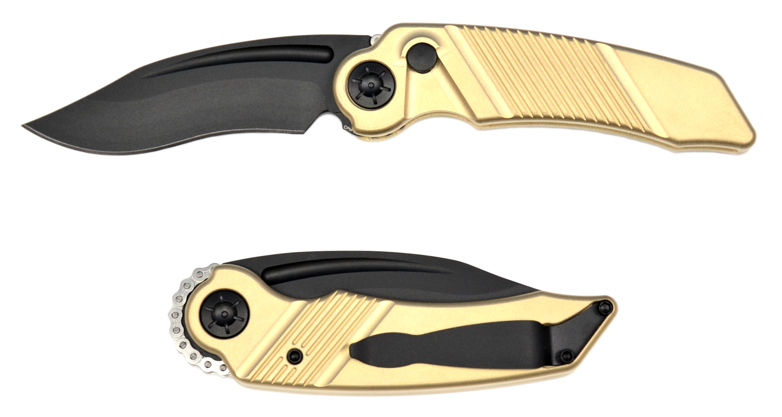 Rat Worx MRX Mini Chain Drive Knife Lanyard Cut Brass Handle Recurve