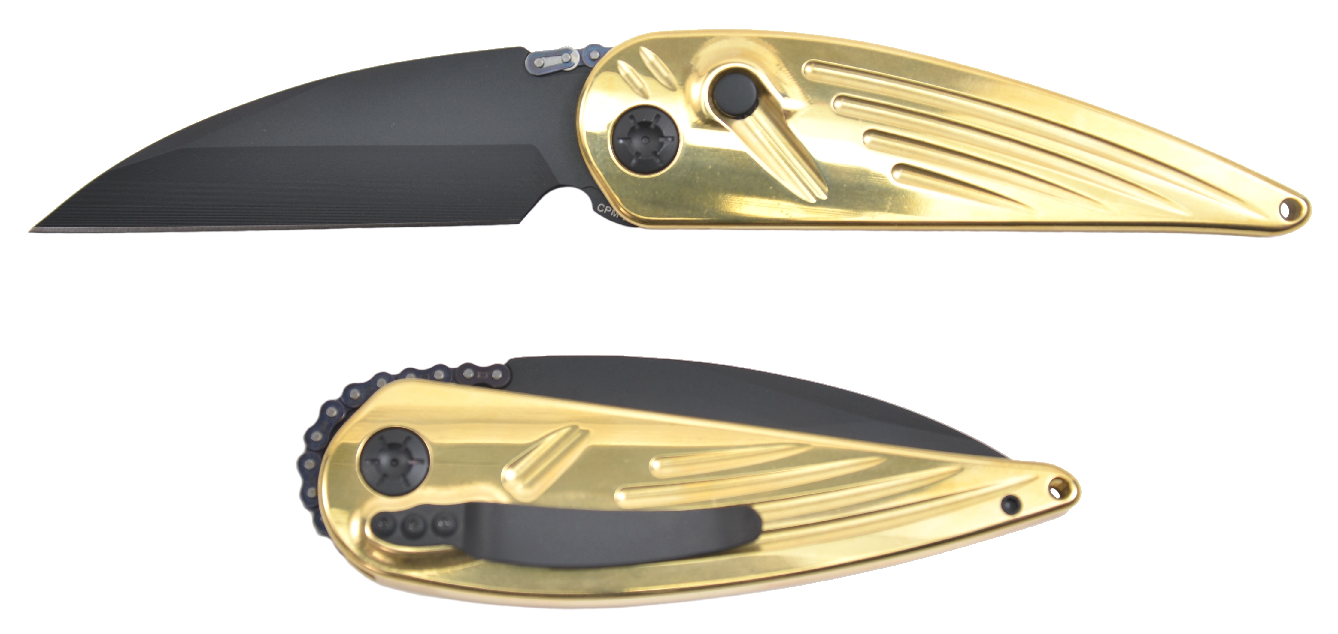 Rat Worx MRX Chief Chain Drive Knife Lanyard Cut Brass Handle Razor