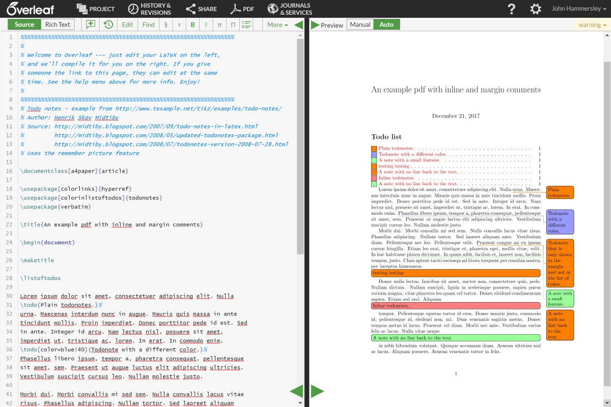 Blog Overleaf, Online LaTeX Editor