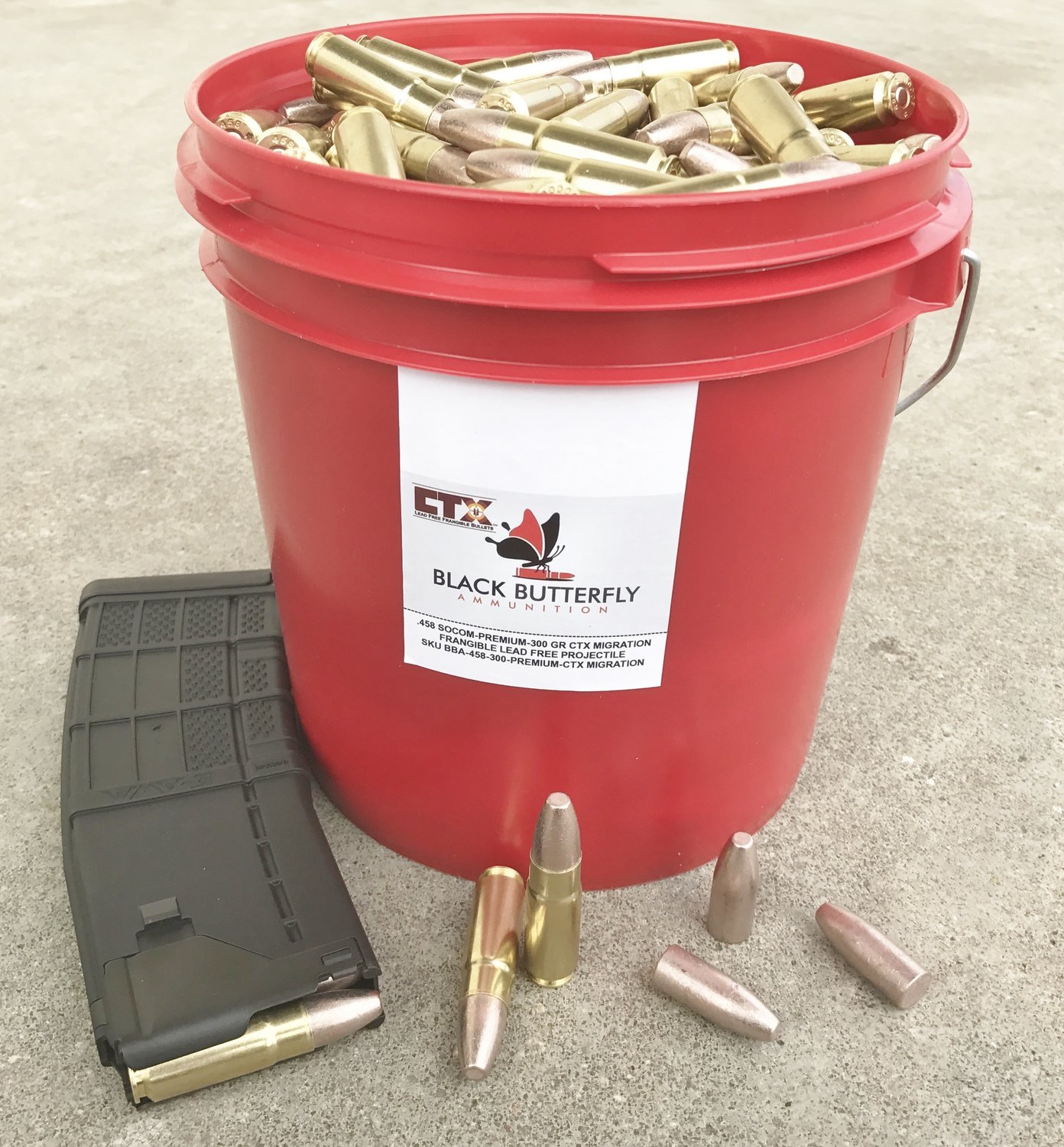 Black Butterfly Ammunition PREMIUM, .458 300 gr, 250 Rounds, CTX