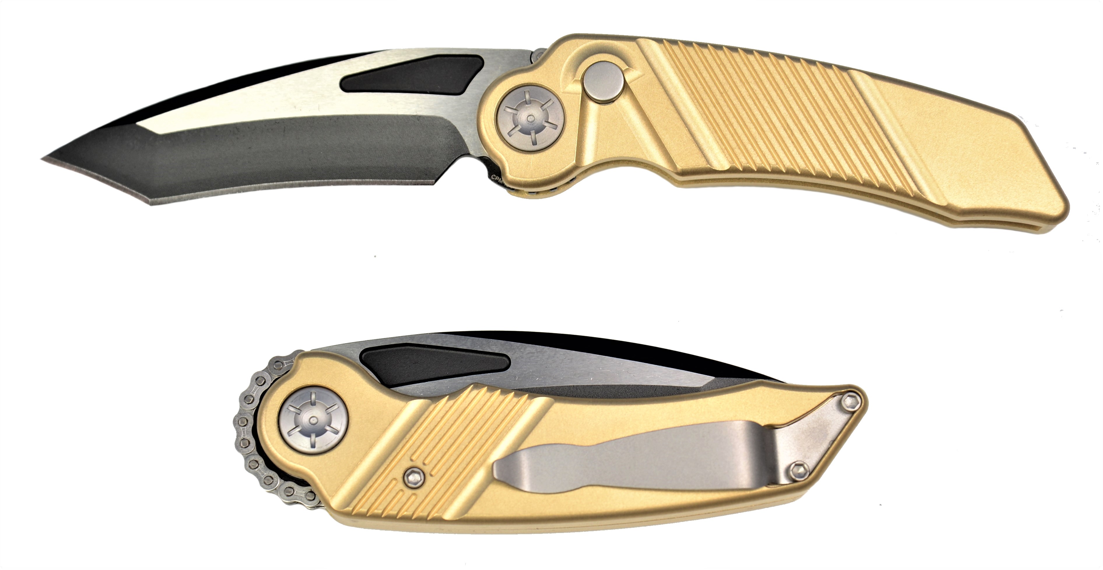 Rat Worx MRX Mini Chain Drive Knife Lanyard Cut Brass Handle Reverse