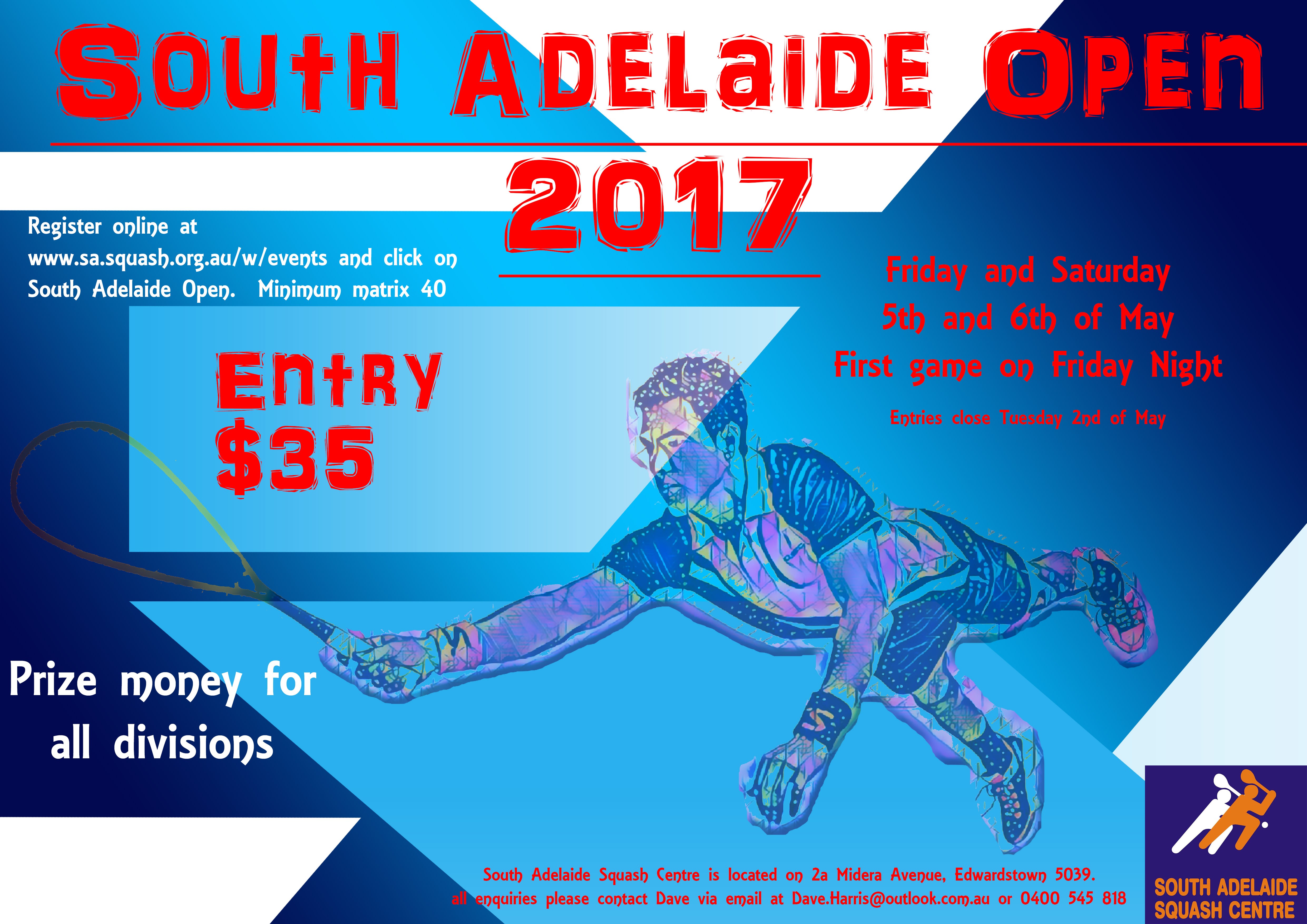 2017 South Adelaide Open First Match Times Squash South Australia