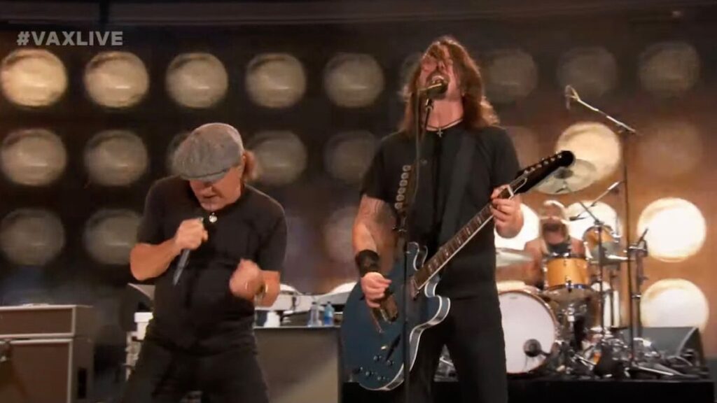 Foo Fighters Perform AC/DC's "Back in Black" with Brian Johnson at VAX