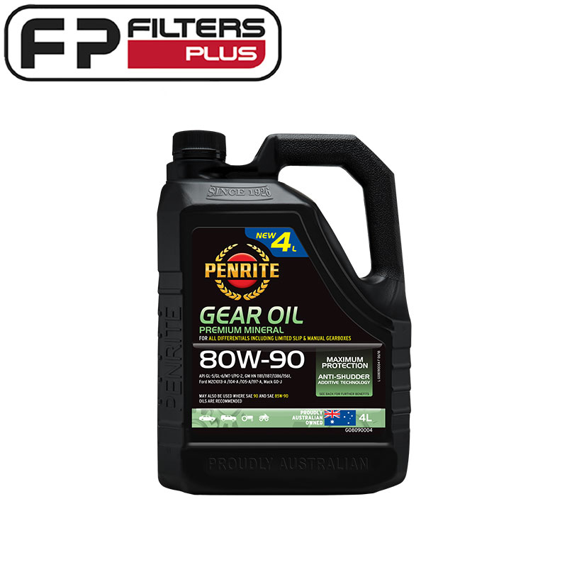 GO8090004 Penrite Gear Oil 80W90 Filters Plus WA 4 Litres
