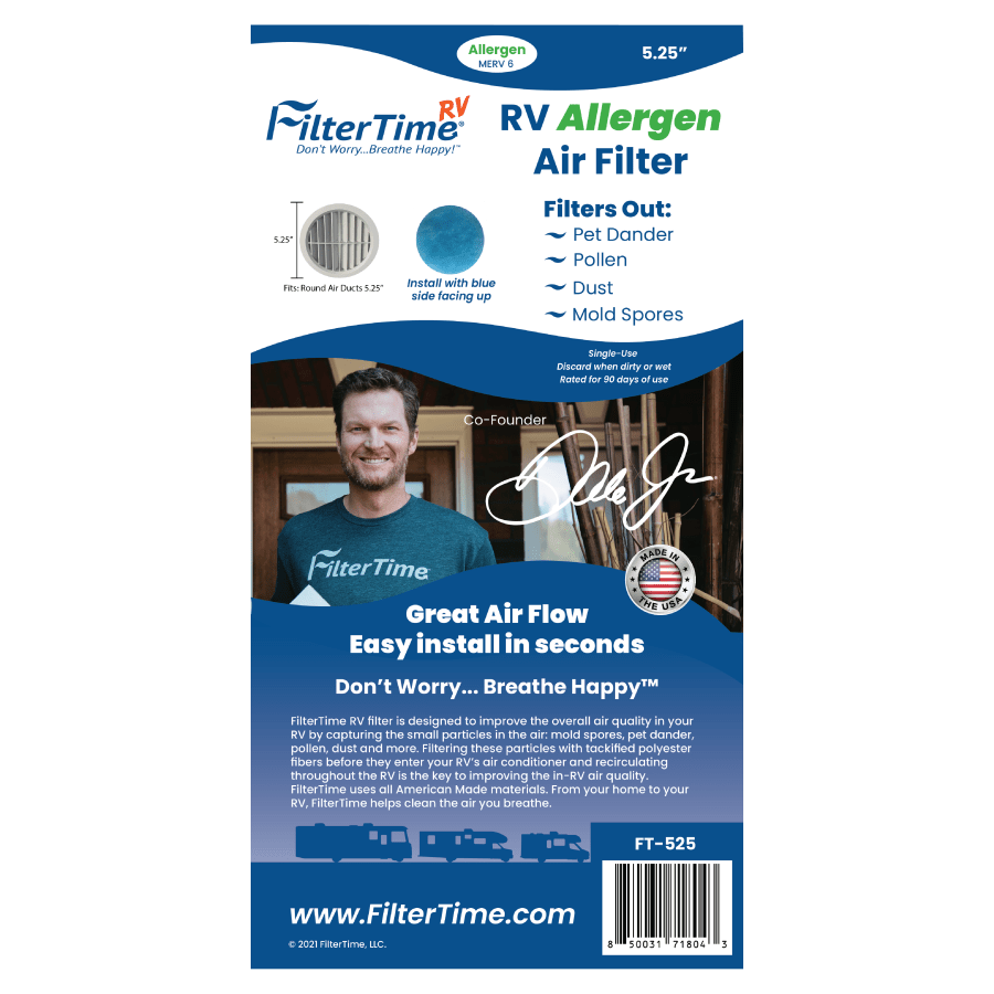 RV Air Filter Round 5.25" 4pack Filters Delivered FilterTime™