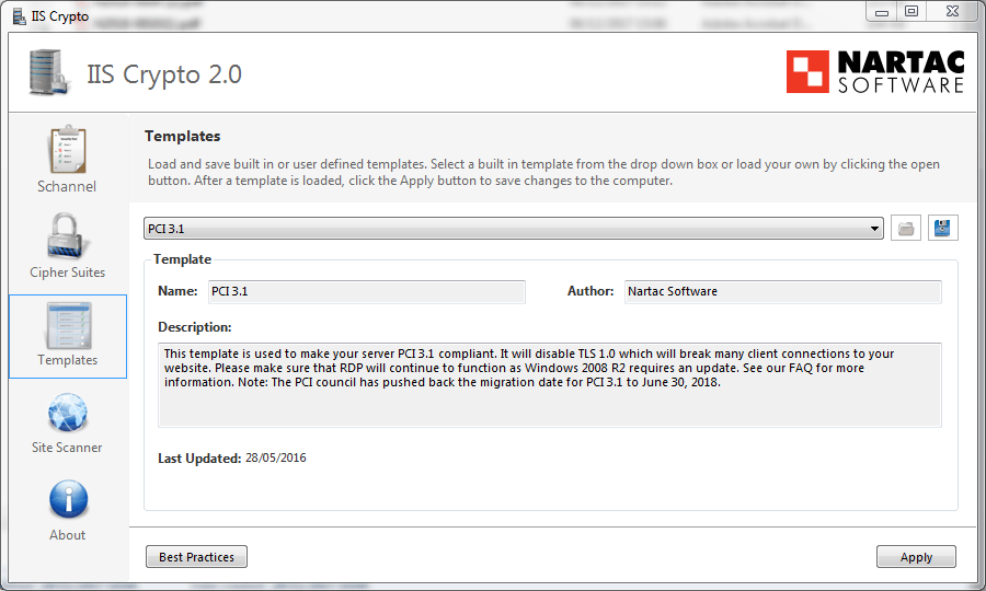 Identify and forbid weak TLS usage in IIS