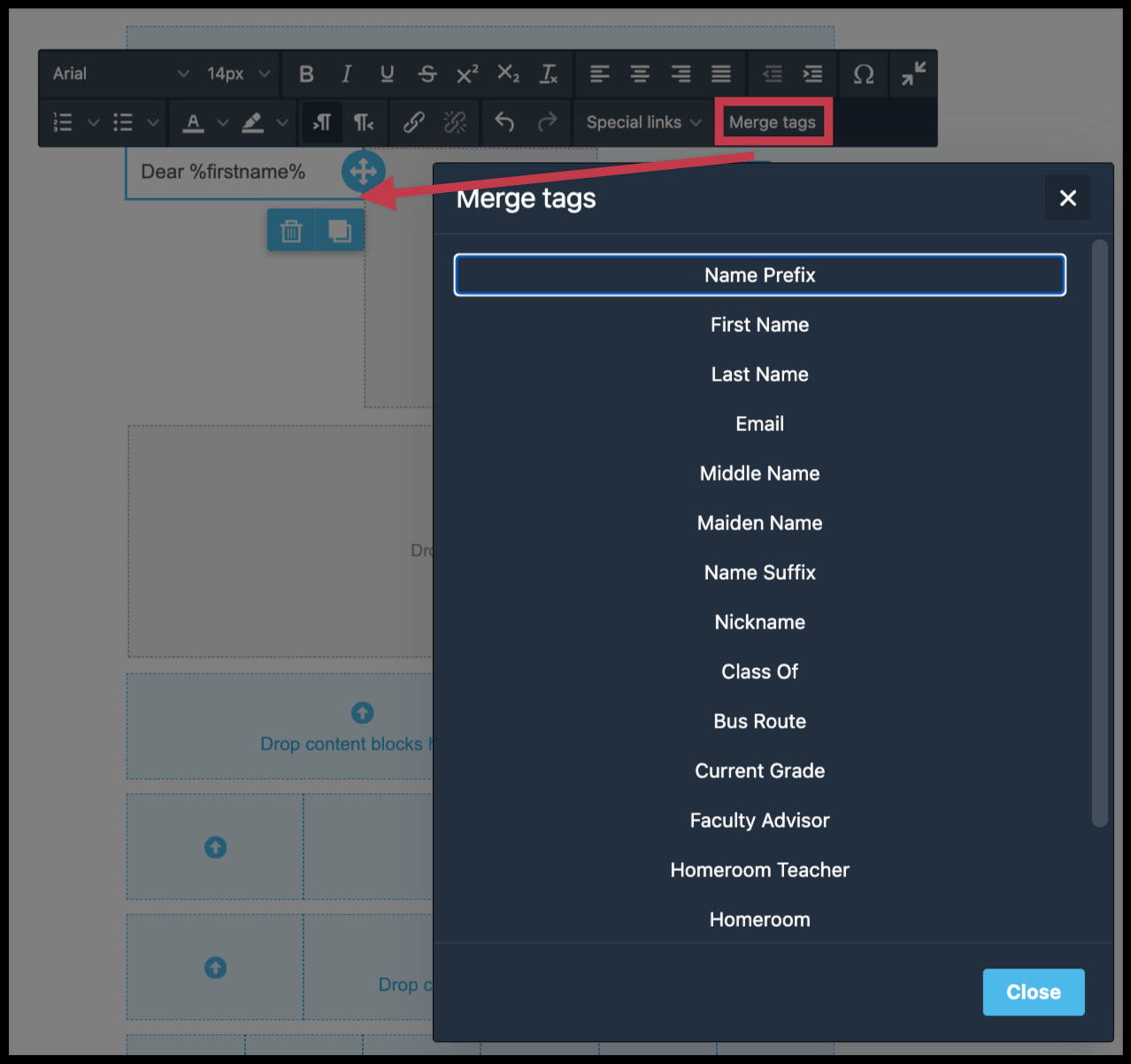 Pro Tip Customize email messages with merge tags Finalsite Support