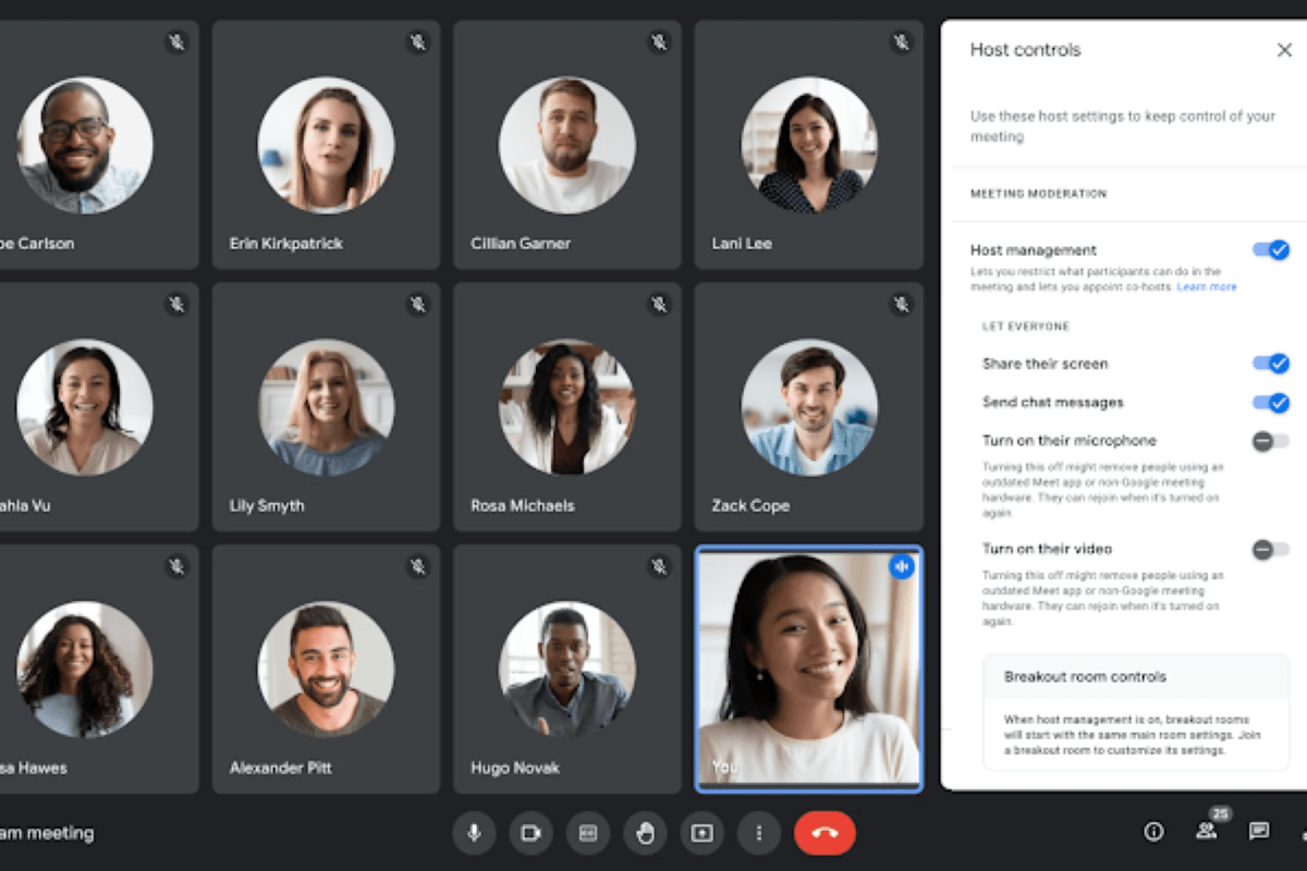 Google Meet hosts can now mute participants, turn their cameras off