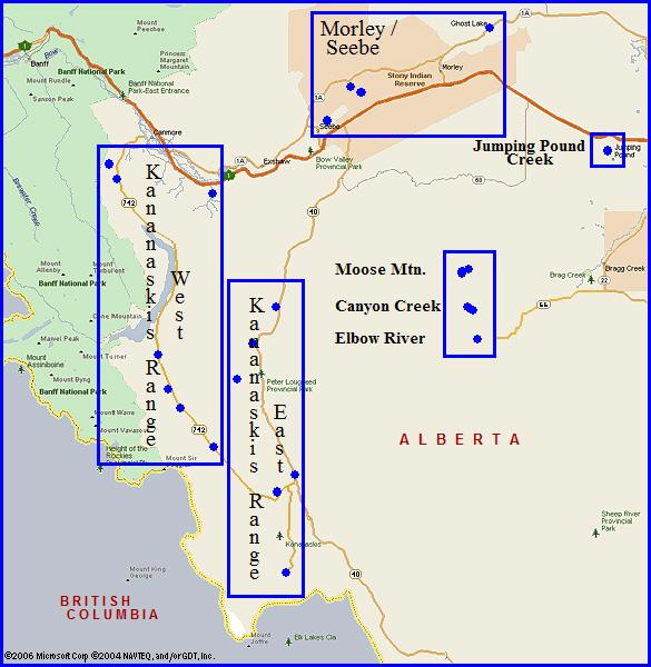 Brokeback Moutian In America Map Map of Brokeback Mountain Movie Locations in Region 1