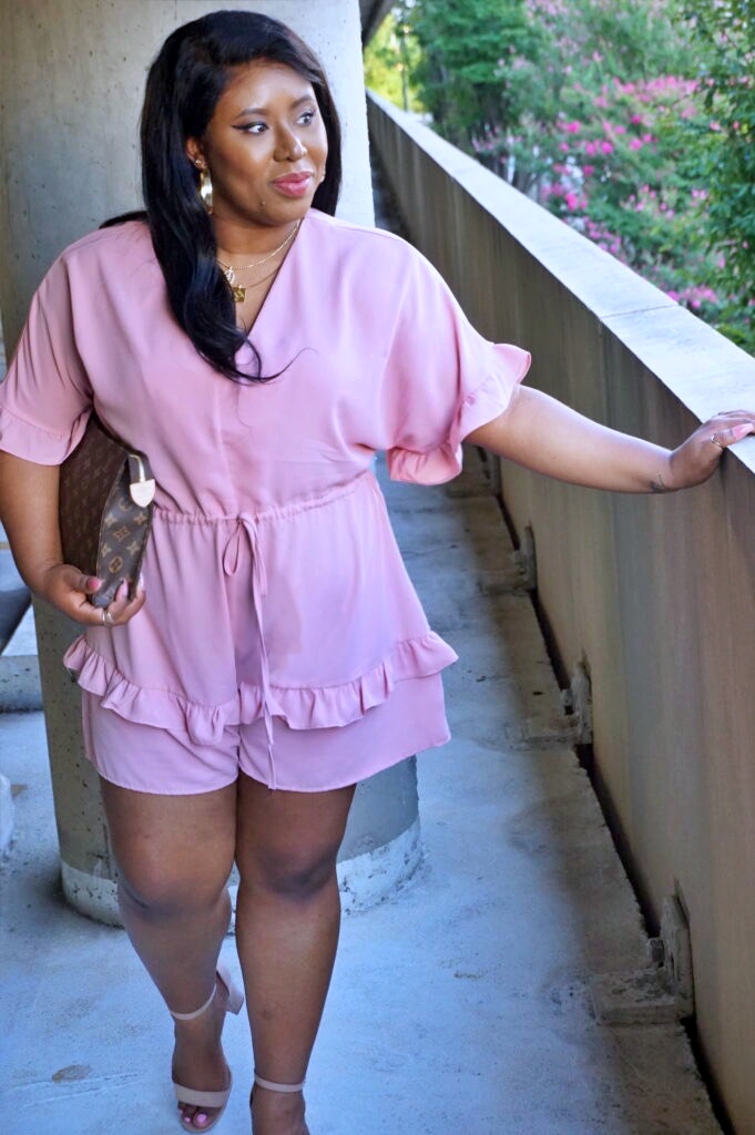 Pretty Pastel Pink Romper OOTD Finding Diamond
