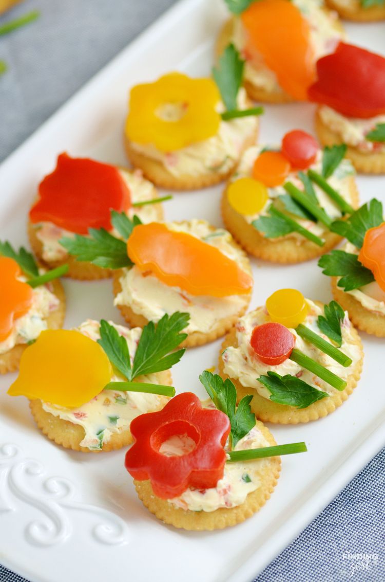 Easy Spring Appetizer with Veggie Flowers Finding Zest