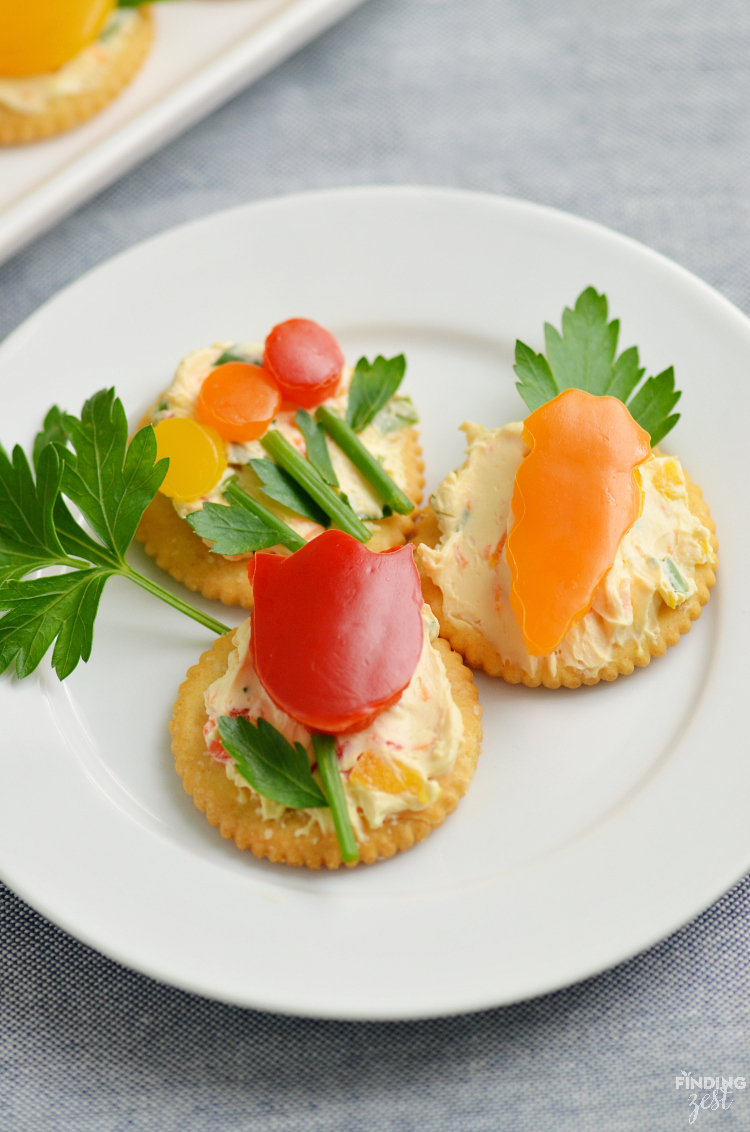 Easy Spring Appetizer with Veggie Flowers Finding Zest