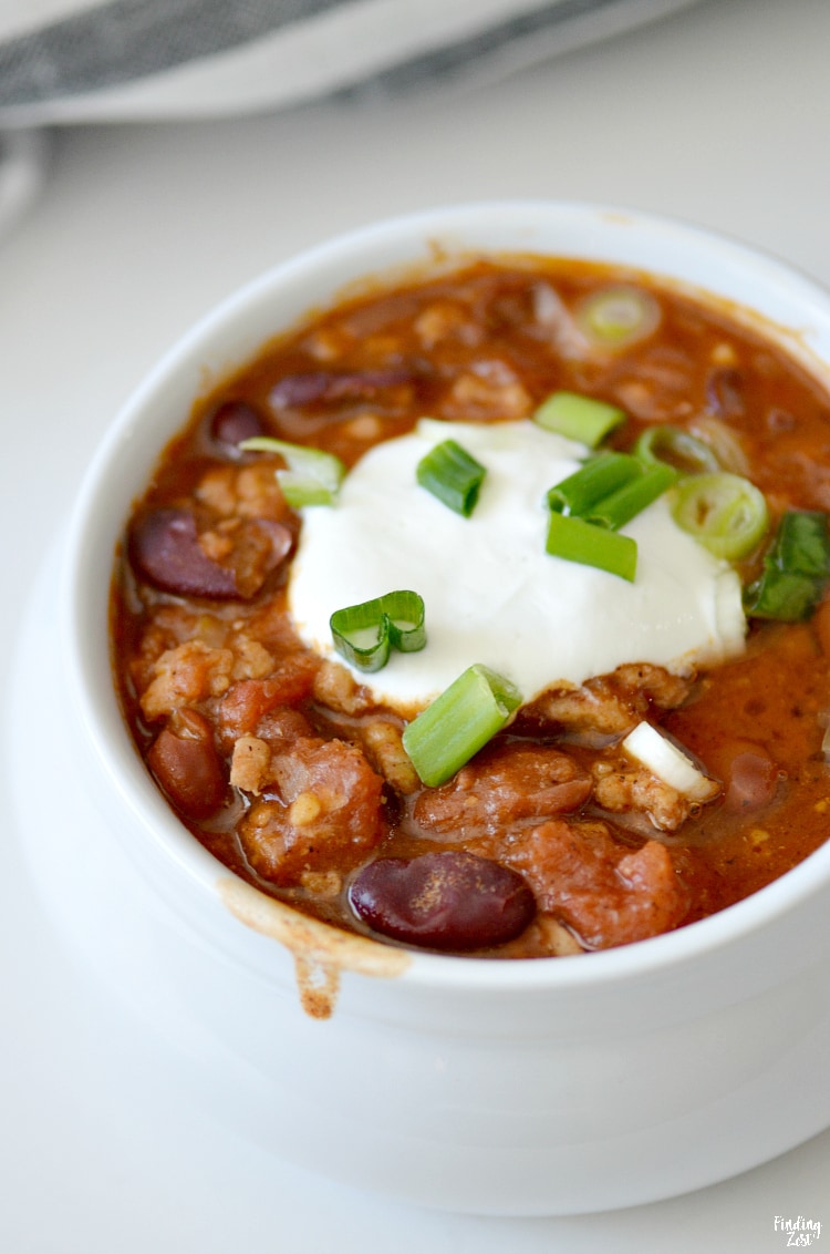 Homemade Chili with Turkey Finding Zest