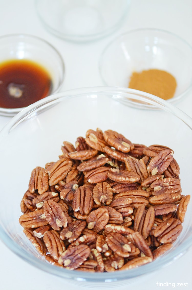 Honey Roasted Pecans with Cinnamon Finding Zest